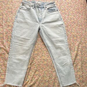 Abercrombie Light Blue The Mom High Rise Women's Jeans (Curve Love)